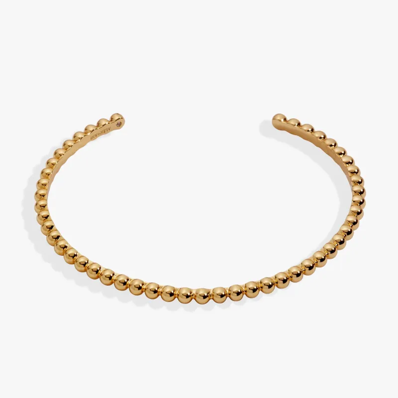 Gold Beaded Cuff Bracelet made by Alex and Ani