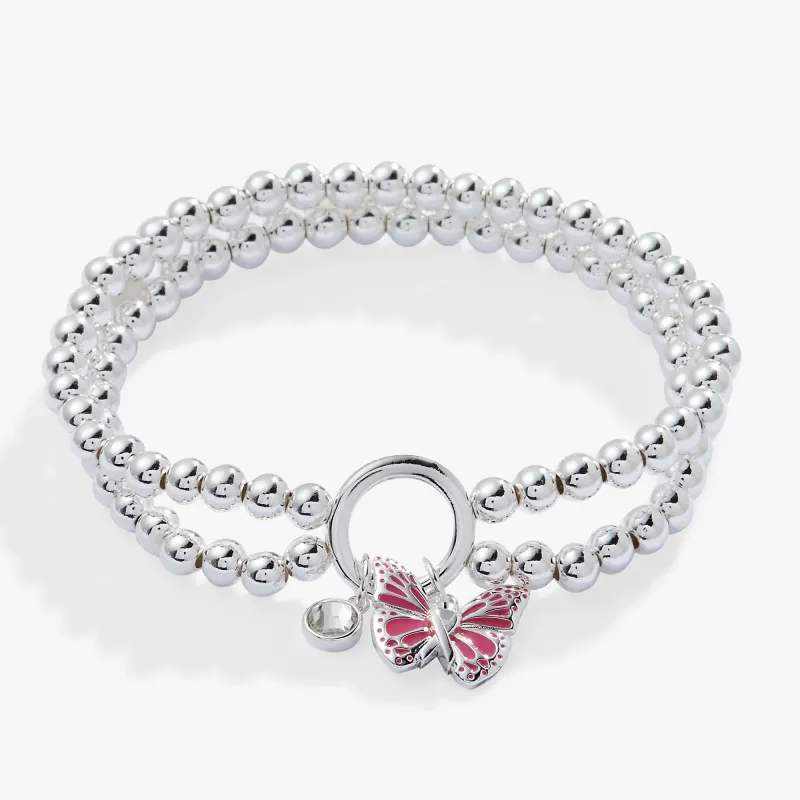 Breast Cancer Awareness Butterfly Stretch Bracelet sold by Zulily