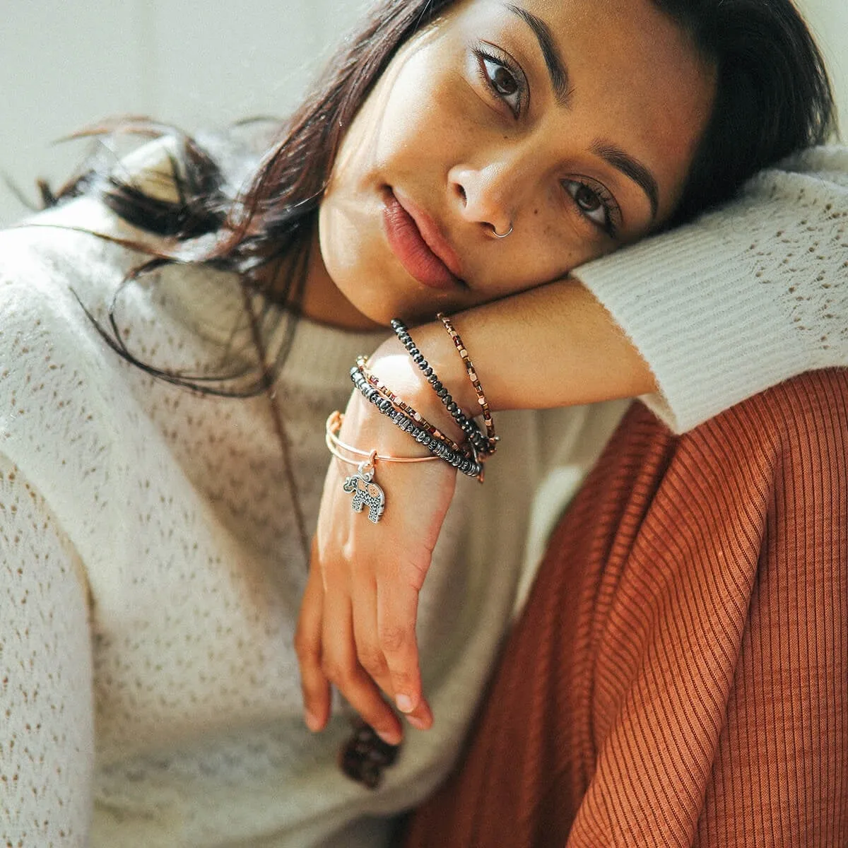 Elephant Charm Bangle, Two-Tone sold by Zulily product image thumbnail 2