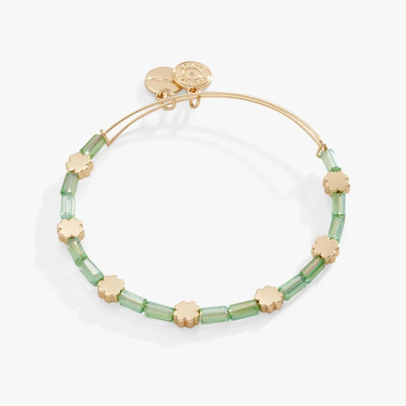 Clover + Crystal Accent Beaded Bangle Bracelet sold by Zulily