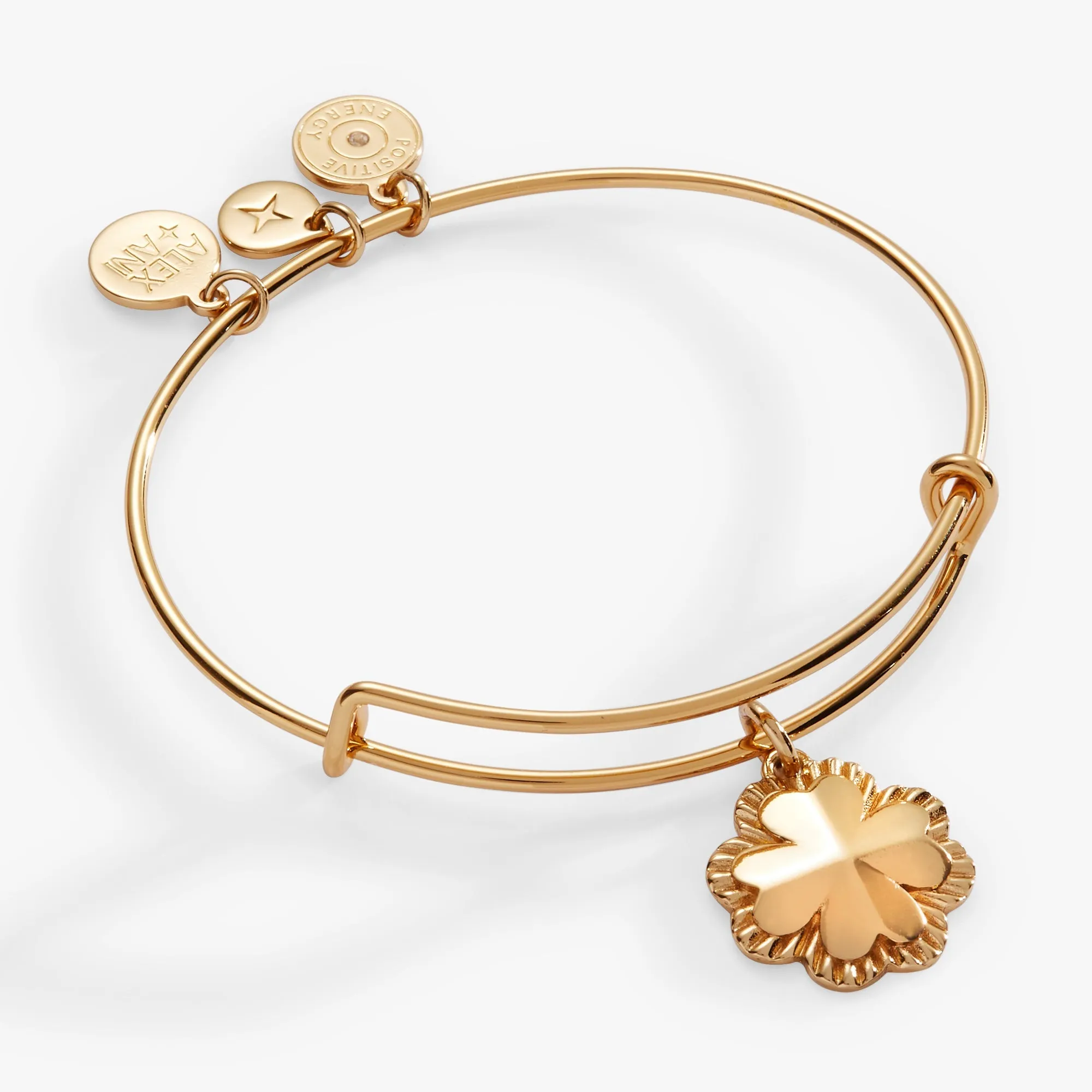Four-Leaf Clover Charm Bangle sold by Zulily