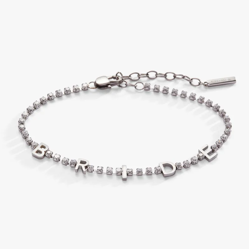 "Bride" Crystal Tennis Bracelet made by Zulily