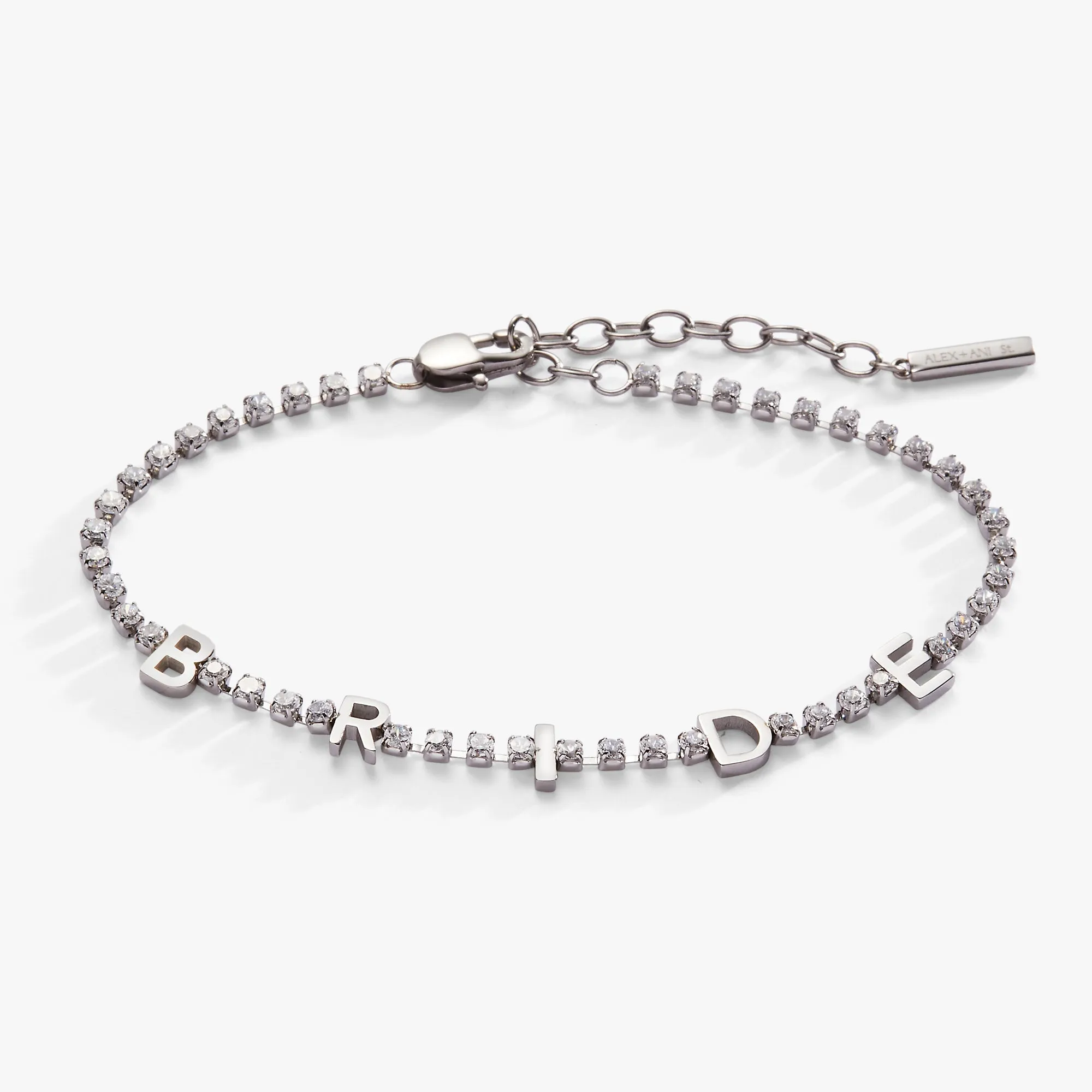 "Bride" Crystal Tennis Bracelet sold by Zulily