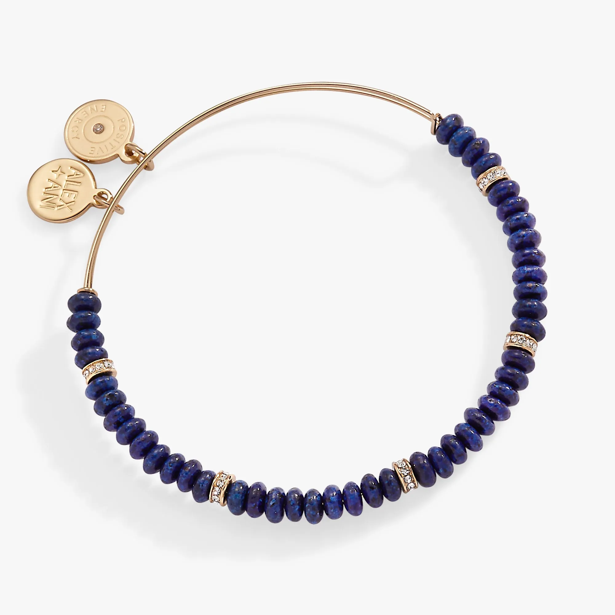 Blue Semi-Precious Rondelle Beaded Bangle sold by Zulily