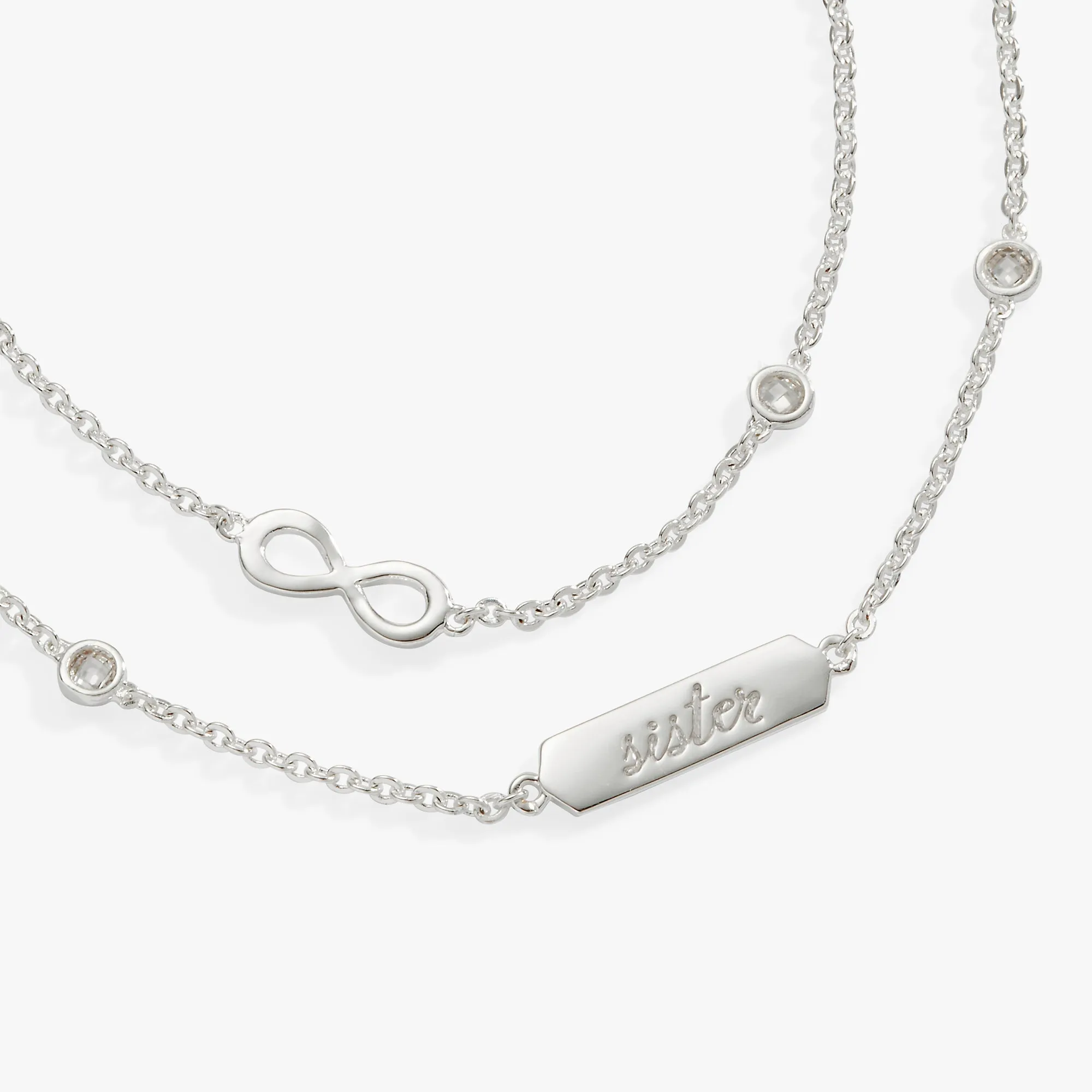 Sister Infinity Chain Double Strand Bracelet sold by Zulily product image thumbnail 5