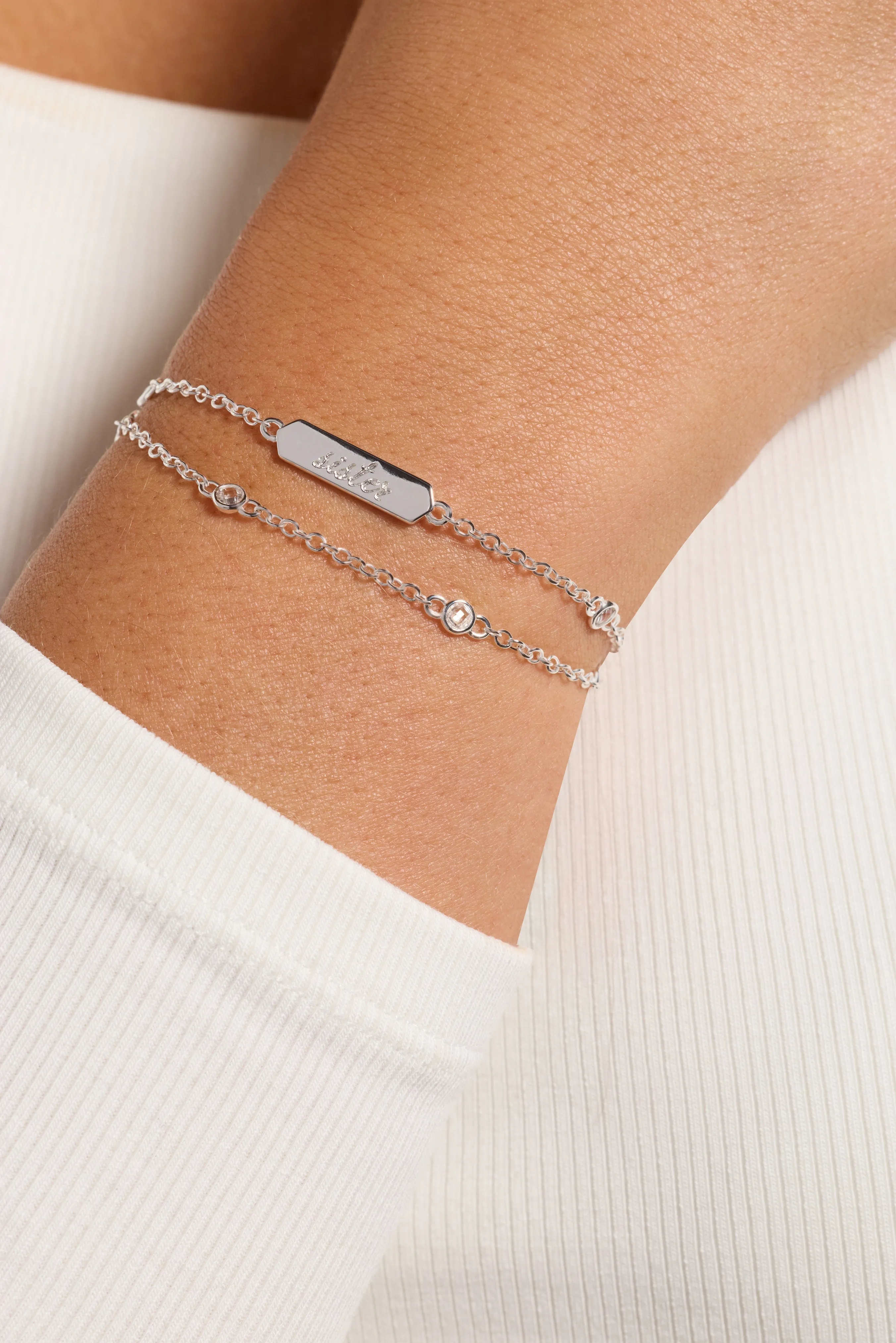 Sister Infinity Chain Double Strand Bracelet sold by Zulily product image thumbnail 2