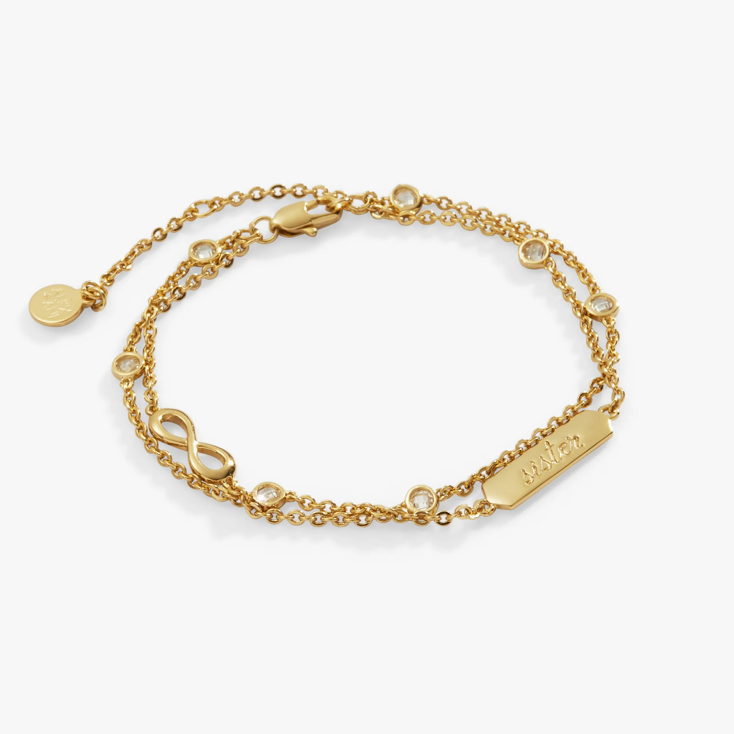 Sister Infinity Chain Double Strand Bracelet sold by Zulily product image thumbnail 3
