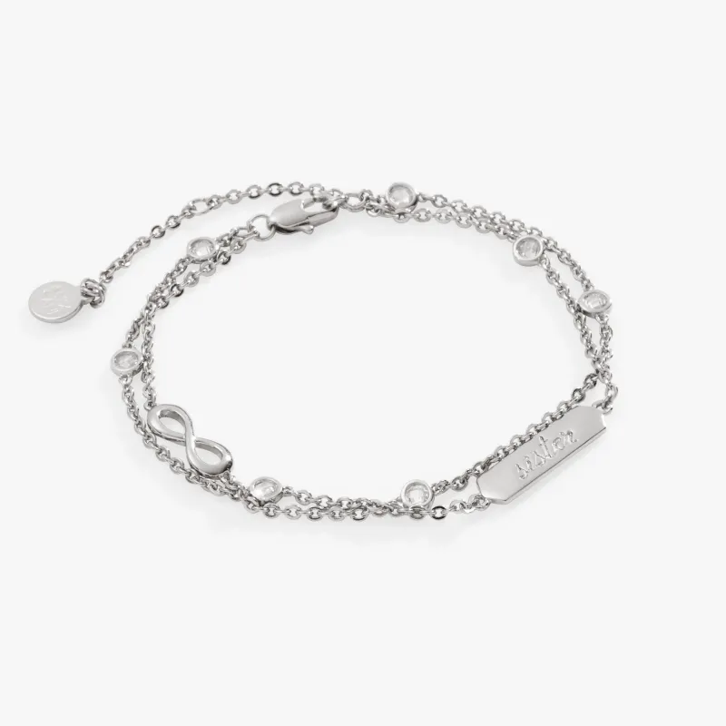 Sister Infinity Chain Double Strand Bracelet sold by Zulily