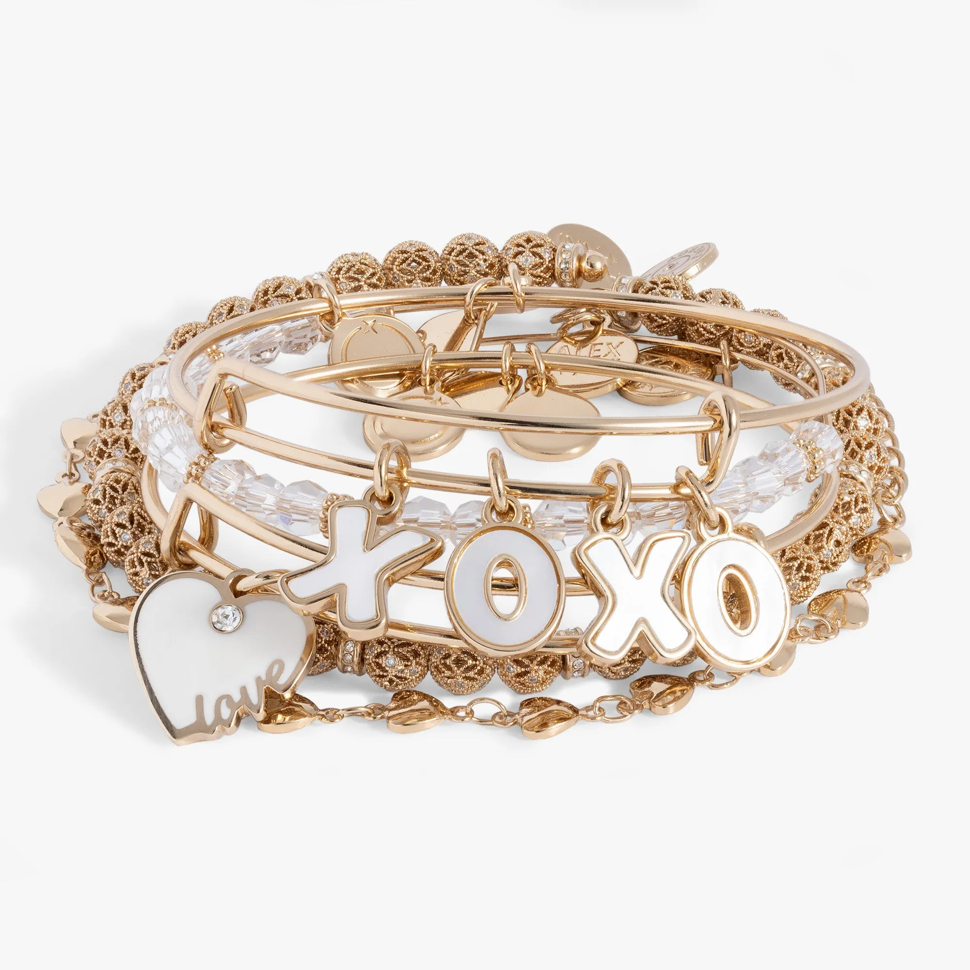 Love XOXO Bangle Set of 5 sold by Zulily