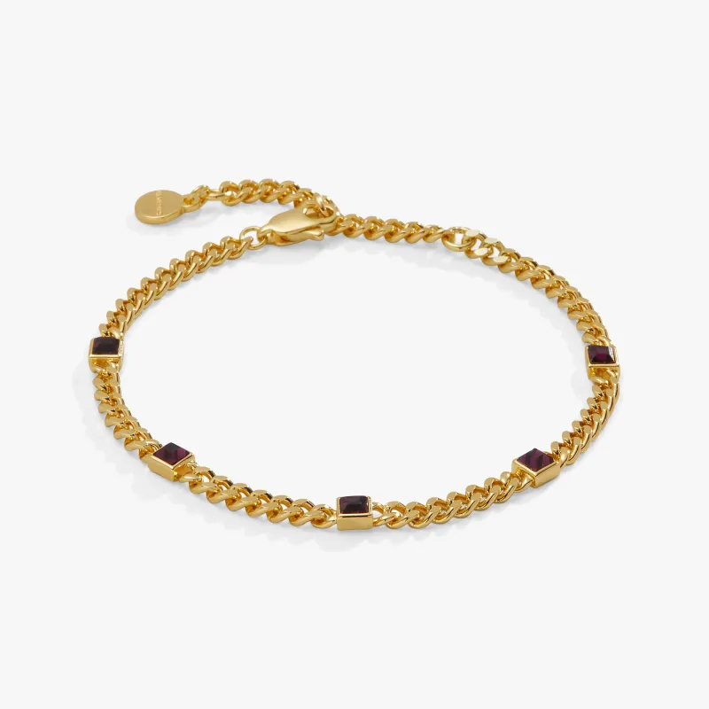 February Birthstone Amethyst Curb Chain Bracelet made by Alex and Ani