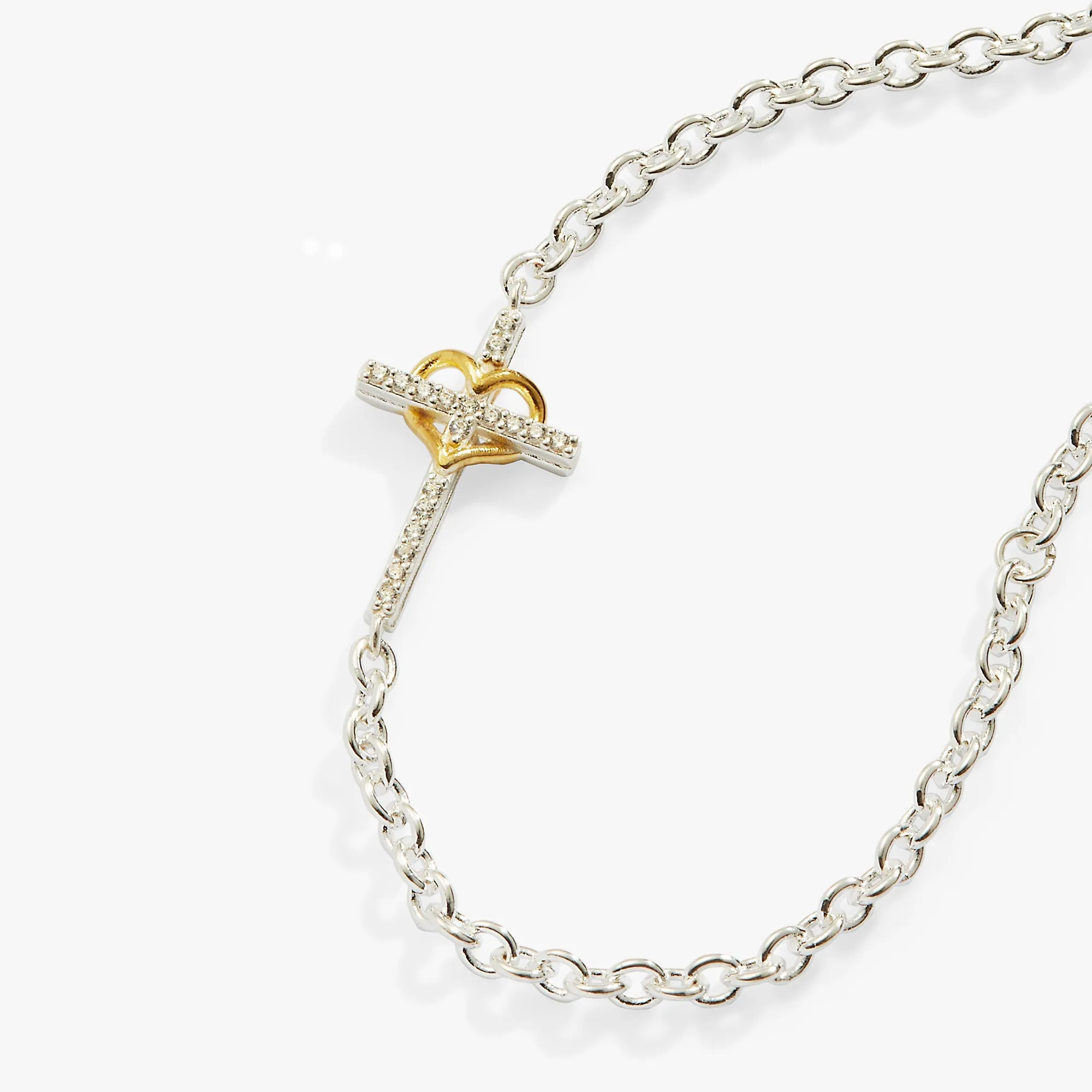 Cross And Heart Bracelet, Sterling Silver sold by Zulily product image thumbnail 2