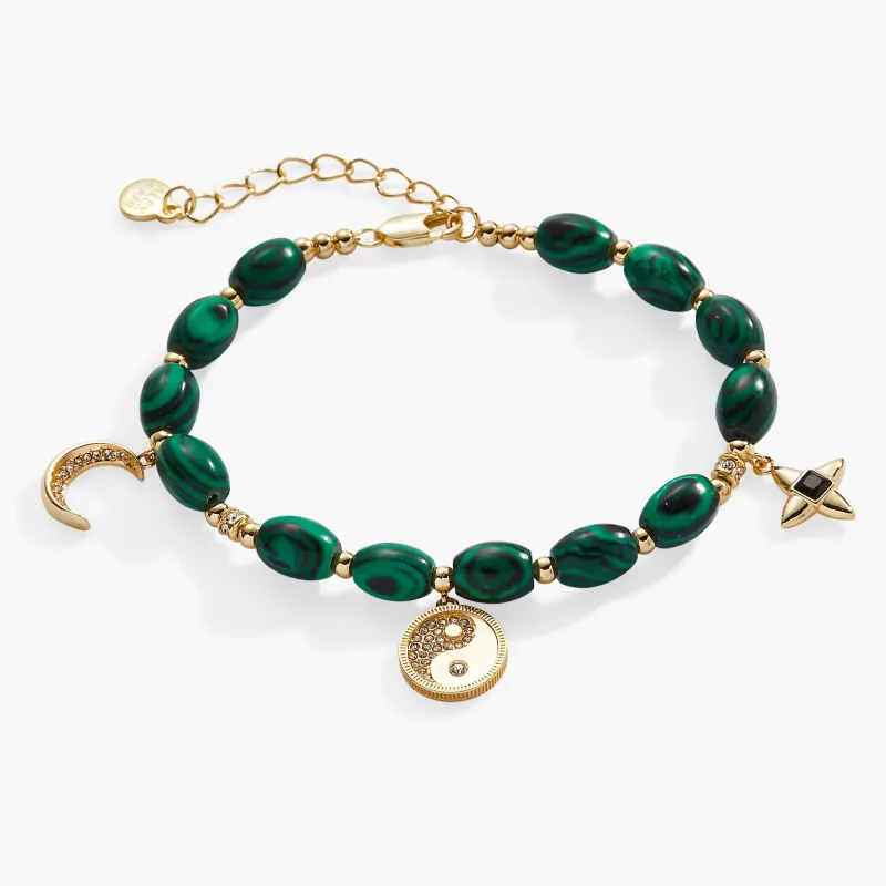 Malachite Charm Bracelet made by Alex and Ani