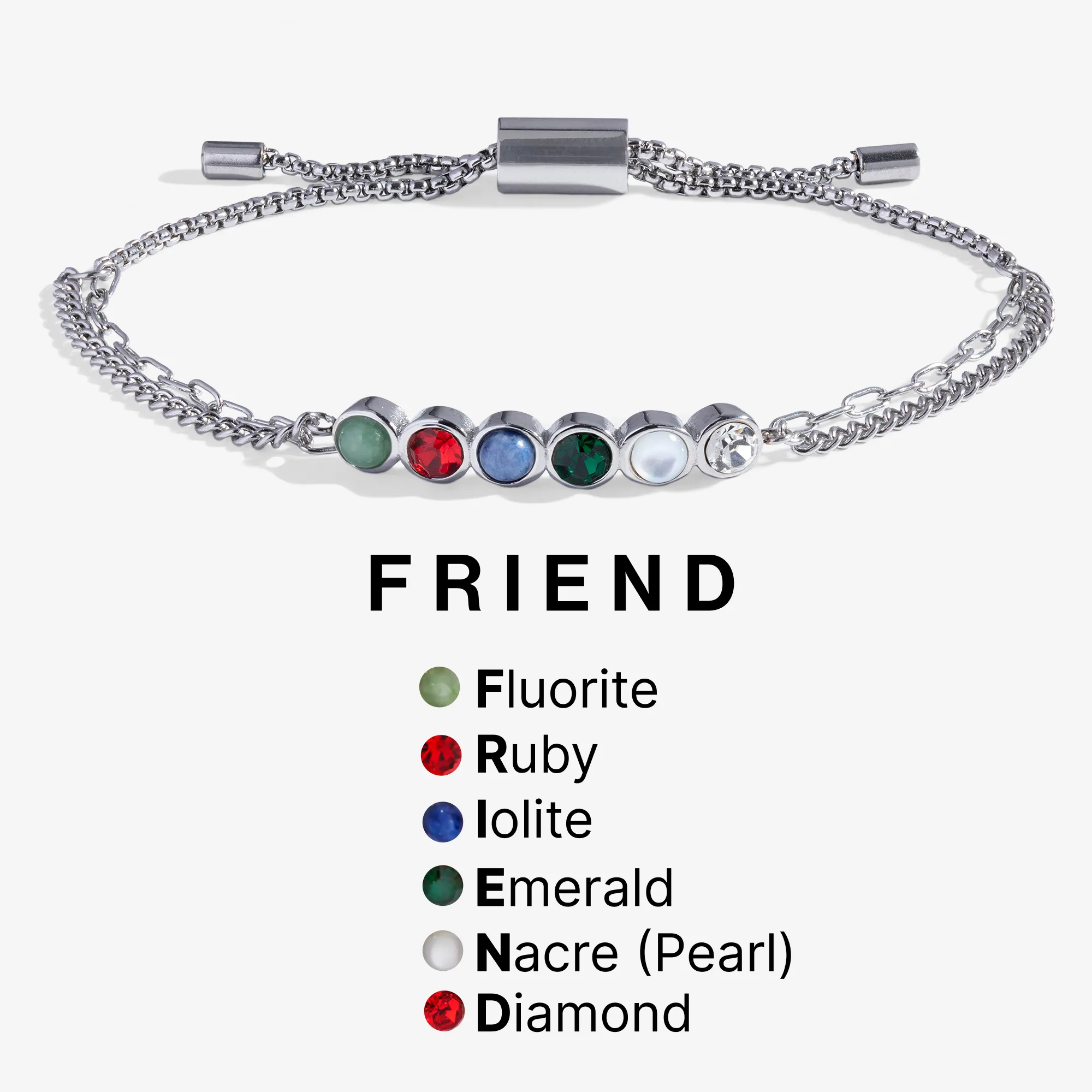 Friend Hidden Message Acrostic Bolo Bracelet sold by Zulily product image thumbnail 2