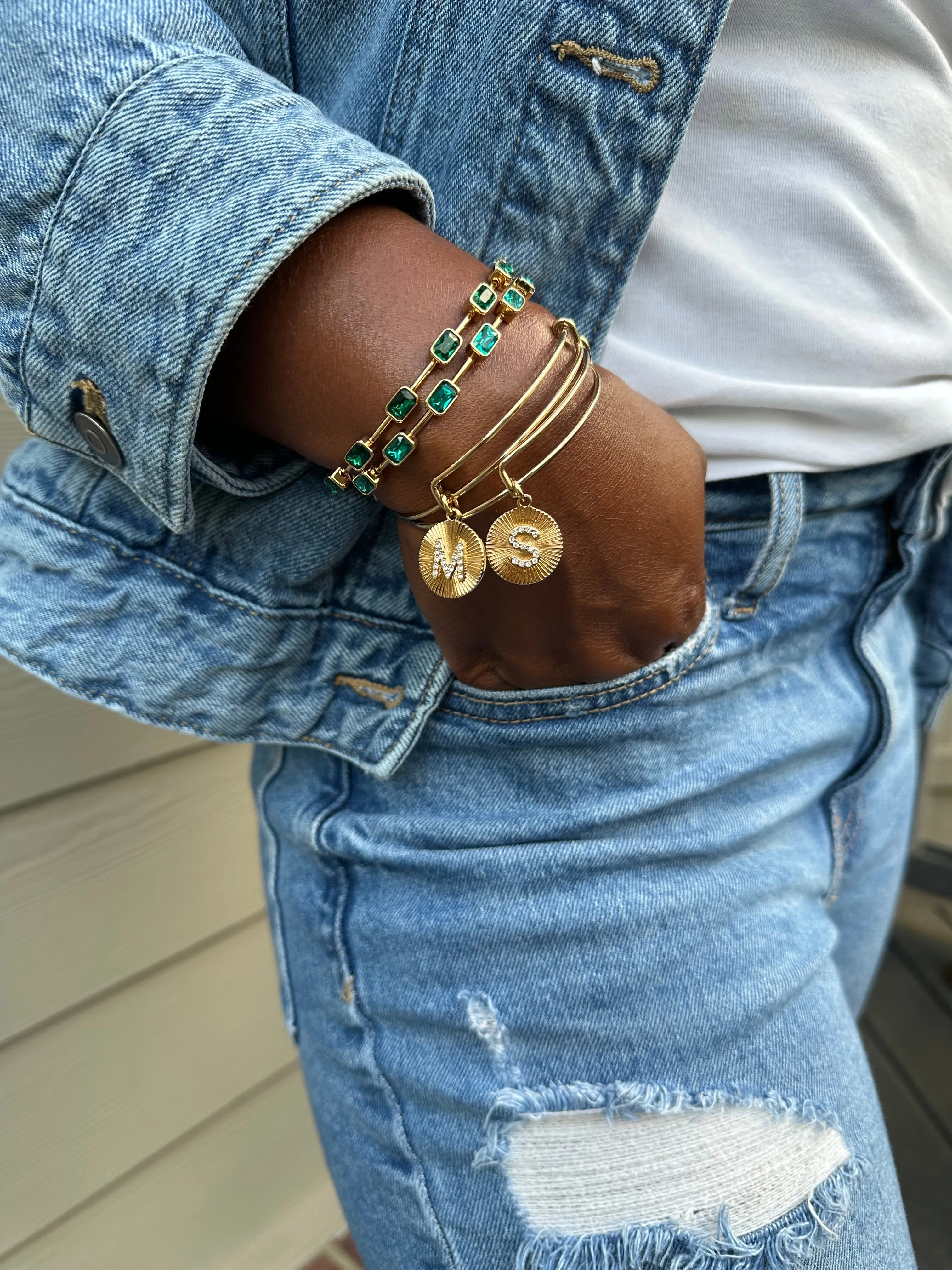 December Birthstone Emerald Cut Bangle sold by Zulily product image thumbnail 5