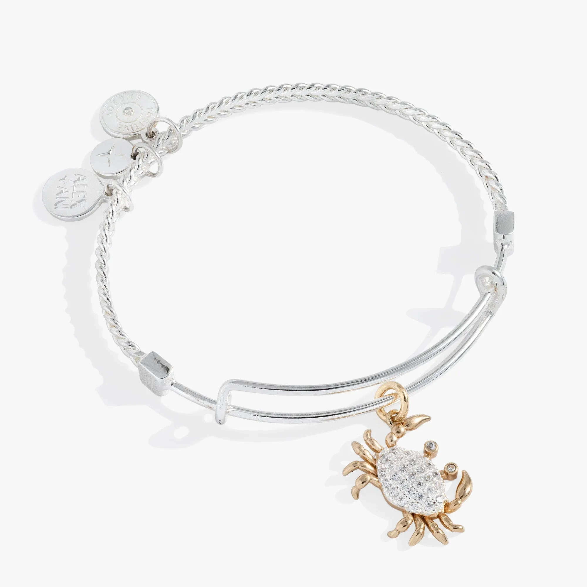 Textured Crab Charm Bangle sold by Zulily