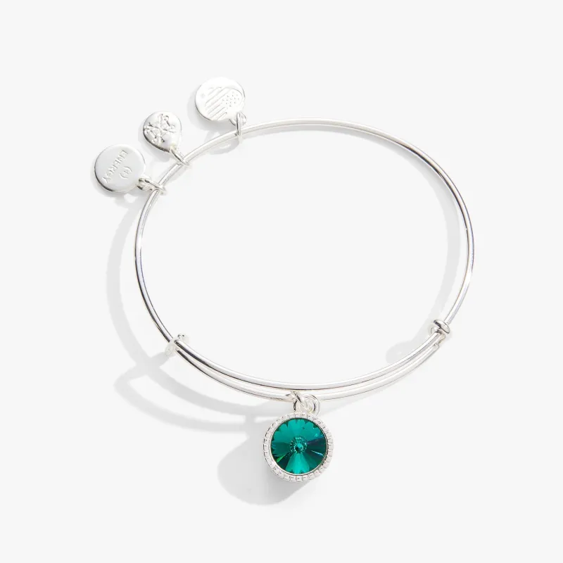 May Birthstone Charm Bangle, Emerald sold by Zulily