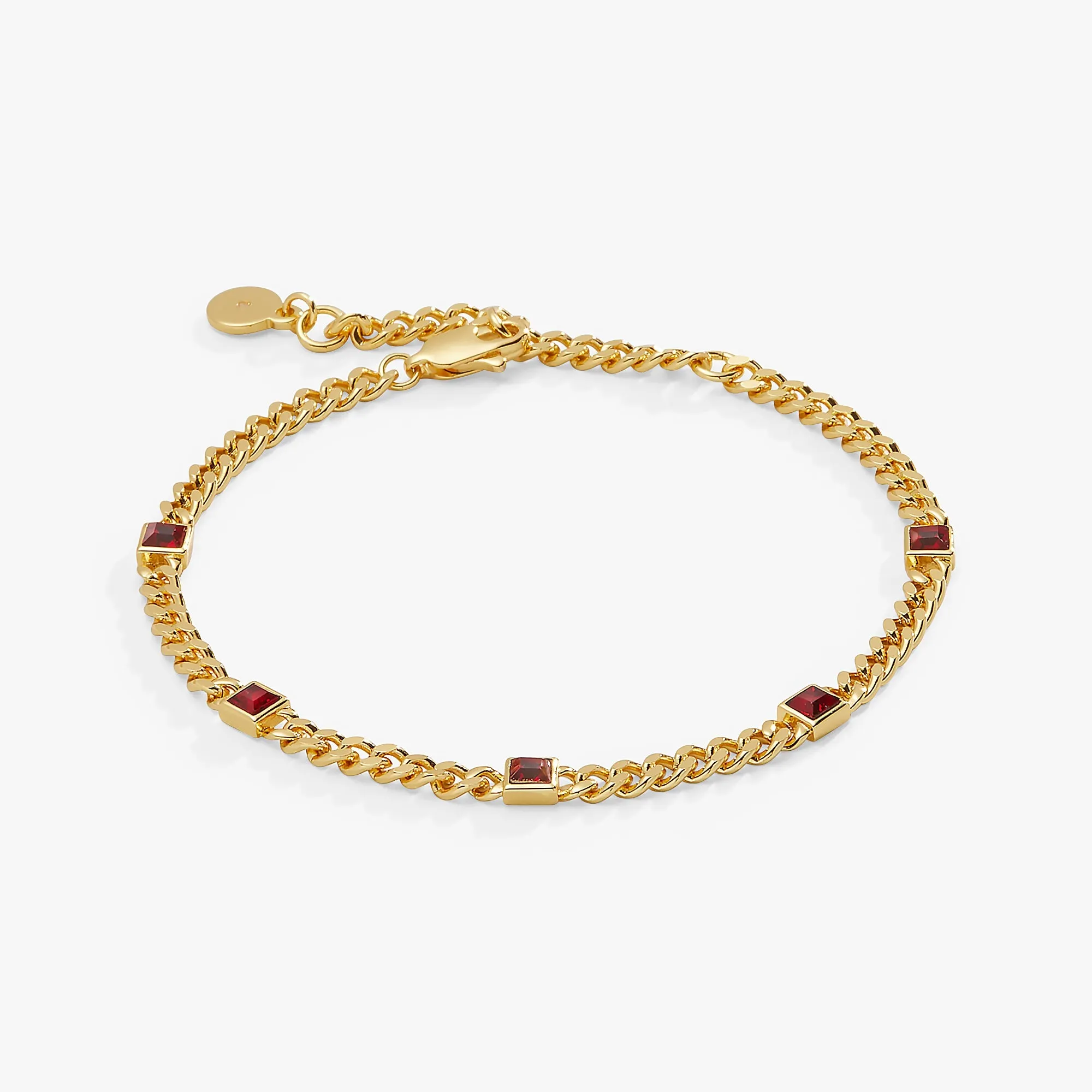 January Birthstone Scarlet Curb Chain Bracelet sold by Zulily product image thumbnail 3