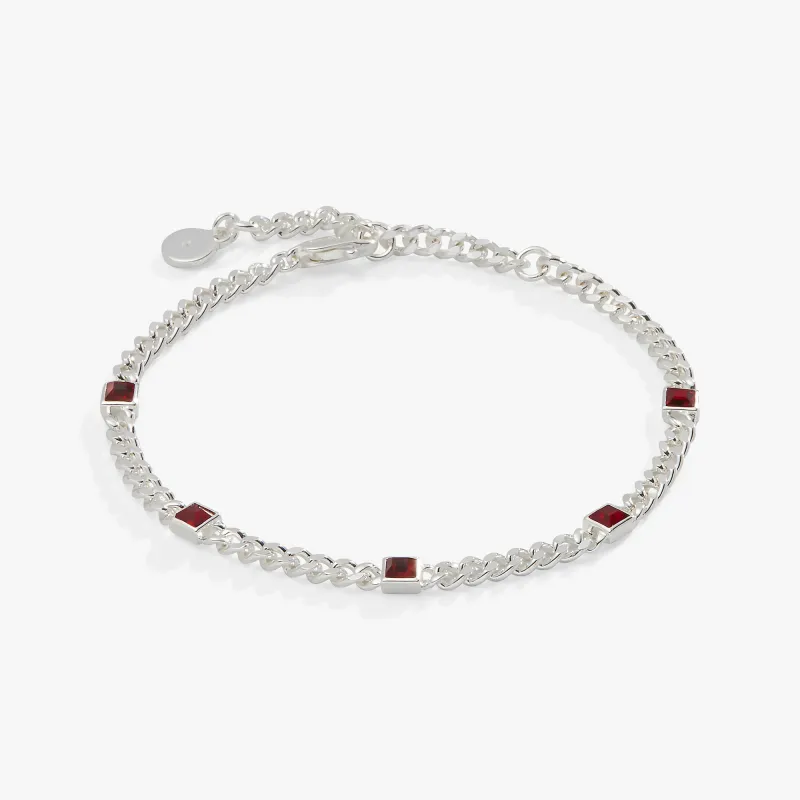 January Birthstone Scarlet Curb Chain Bracelet made by Alex and Ani