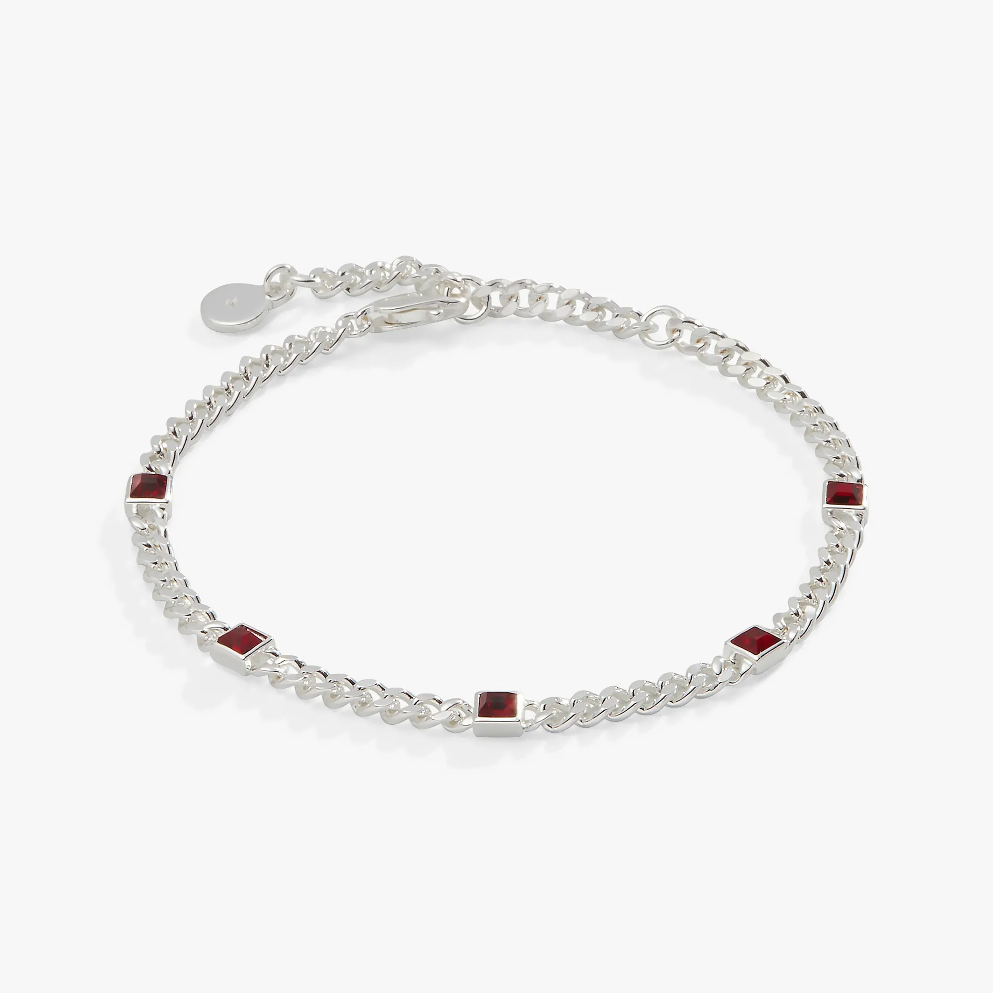 January Birthstone Scarlet Curb Chain Bracelet sold by Zulily