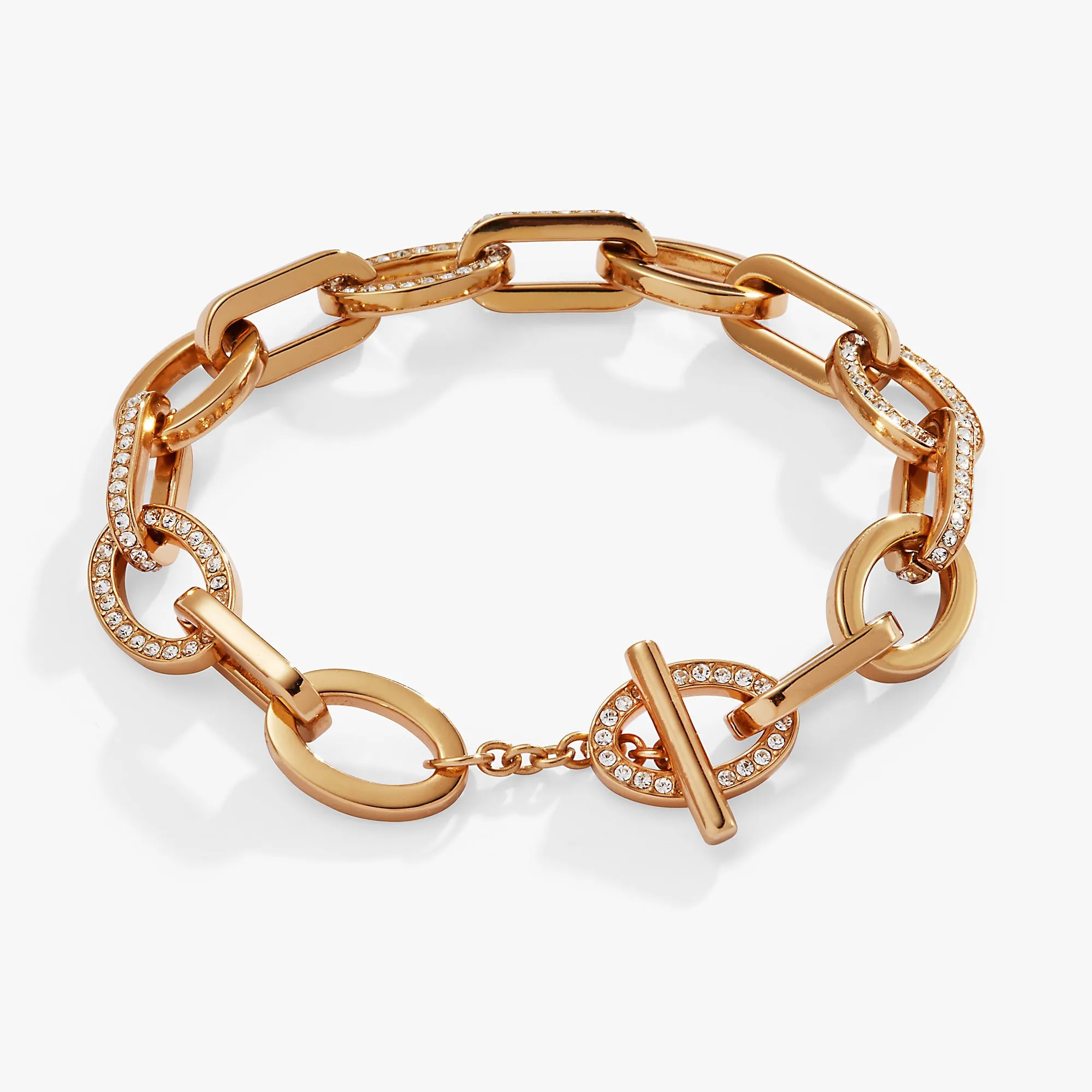 Oval Link Crystal Chain Toggle Bracelet sold by Zulily product image thumbnail 4