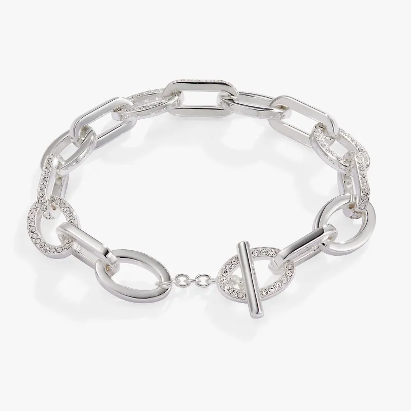 Oval Link Crystal Chain Toggle Bracelet sold by Zulily