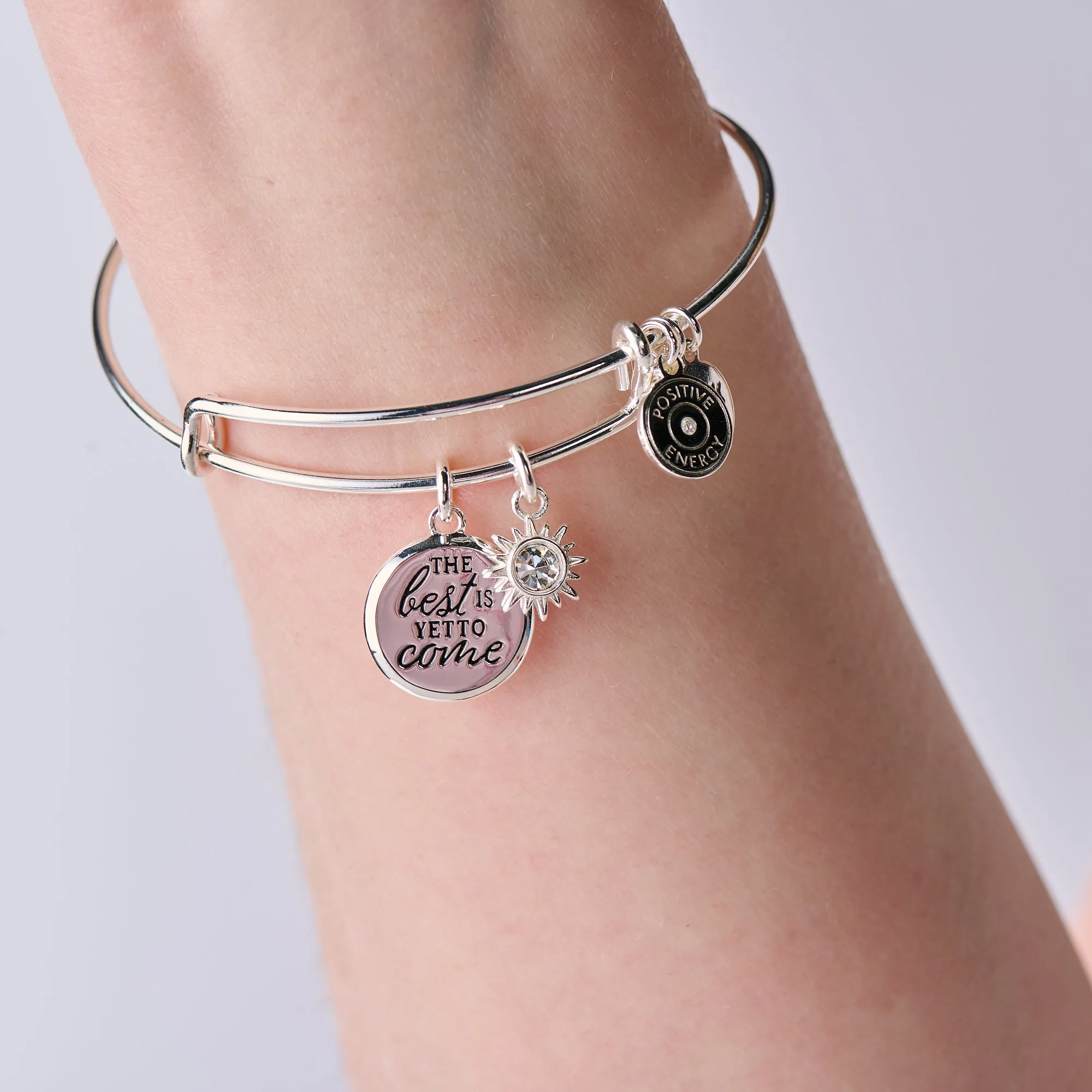 'The Best Is Yet To Come' Duo Charm Bangle sold by Zulily product image thumbnail 3