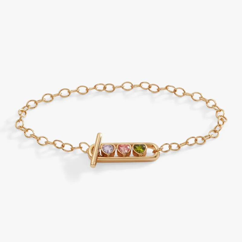 Heart Crystal Toggle Bracelet sold by Zulily