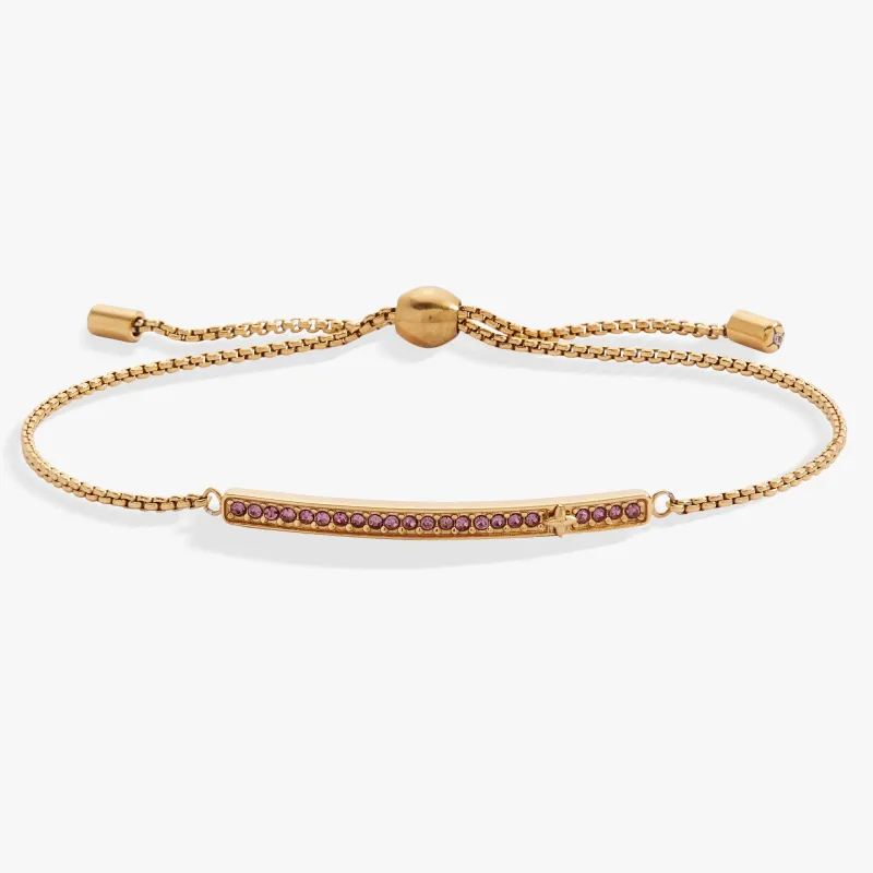 June Everyday Birthstone Pave Bolo Bracelet sold by Zulily