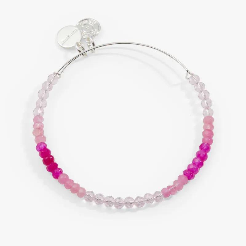 Ombre Faceted Stone Beaded Charm Bangle, Pink sold by Zulily