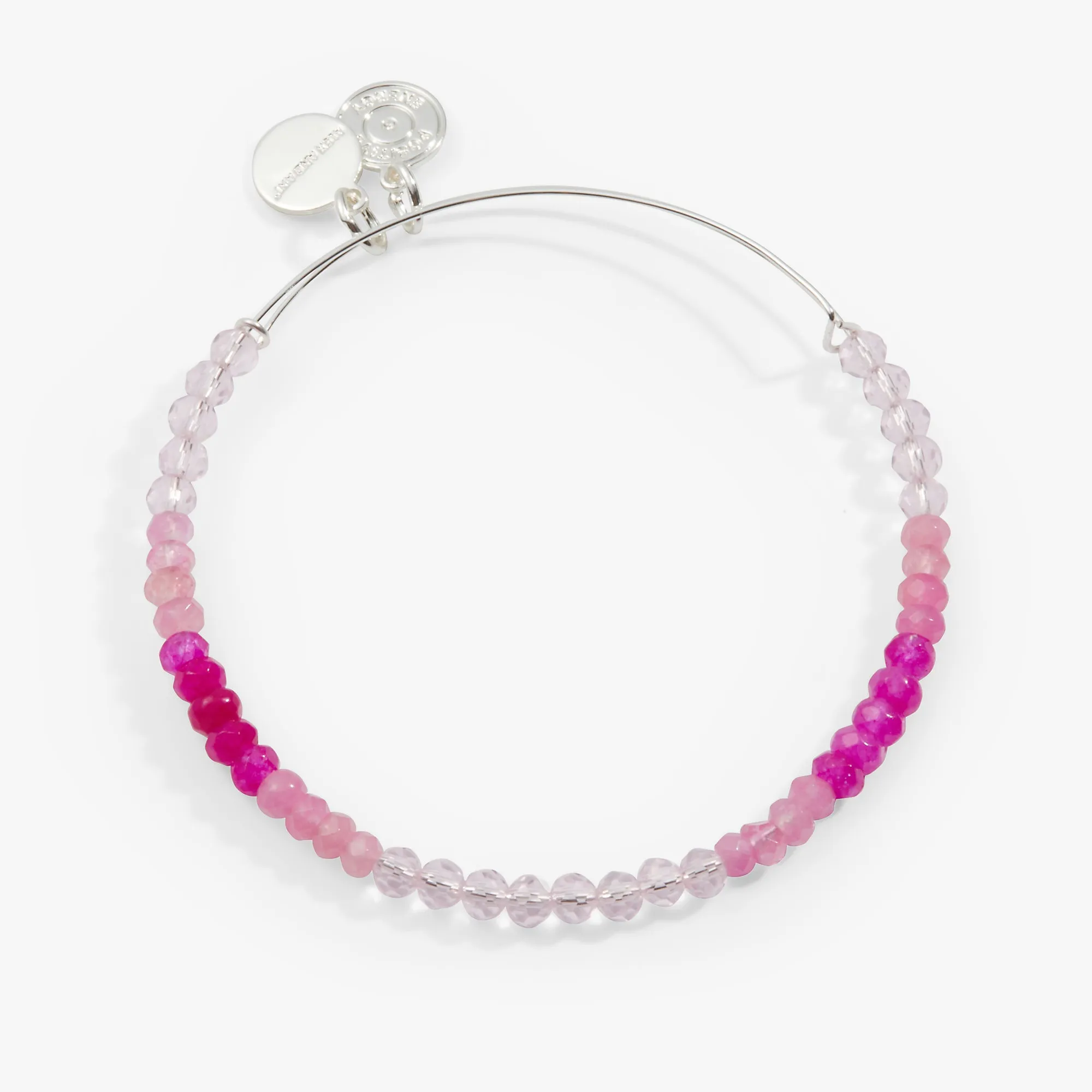 Ombre Faceted Stone Beaded Charm Bangle, Pink sold by Zulily