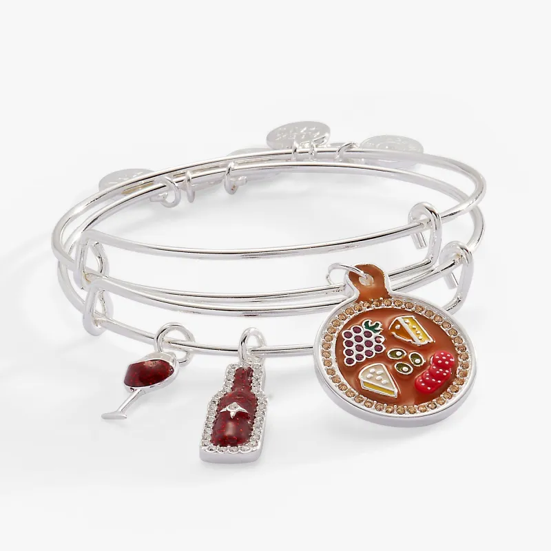 Wine and Cheese BFF Bangle Set of 2 made by Zulily