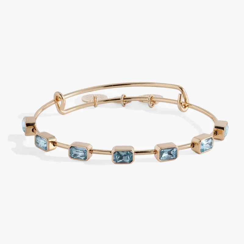 March Birthstone Emerald Cut Bangle sold by Zulily