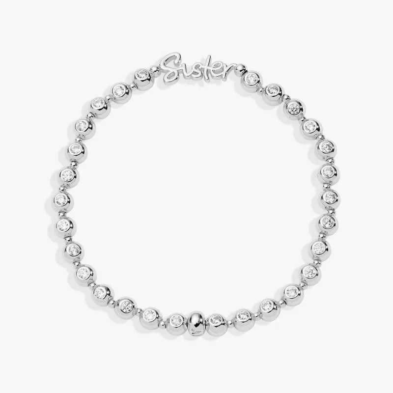 Sister Elongated Crystal Stretch Bracelet sold by Zulily