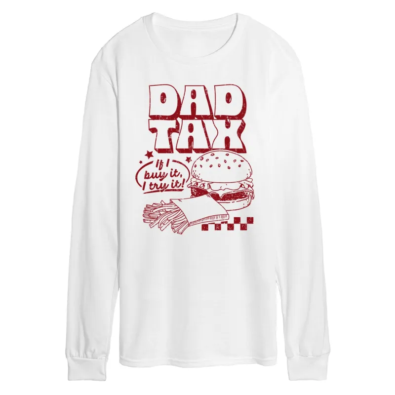 Instant Message - Dad Tax If I Buy It I Try It - Men's Long Sleeve Graphic T-Shirt made by Zulily