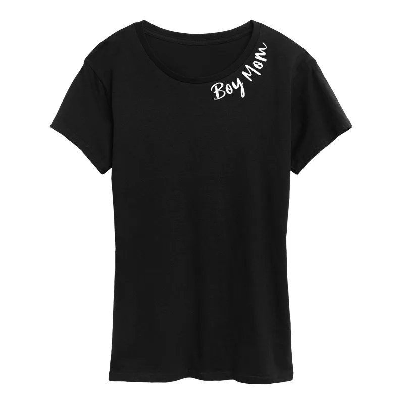 Instant Message - Boy Mom - Women's Short Sleeve Graphic T-Shirt sold by Zulily