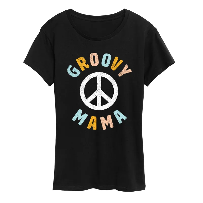 Instant Message - Groovy Mama - Women's Short Sleeve Graphic T-Shirt made by Zulily