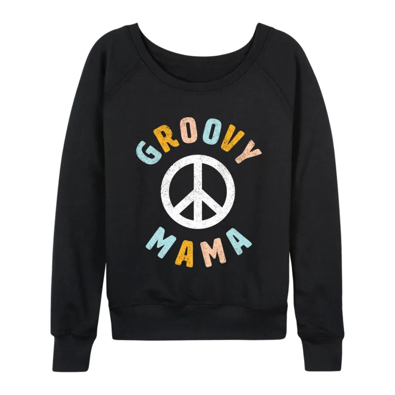 Instant Message - Groovy Mama - Women's French Terry Long Sleeve Pullover made by Zulily