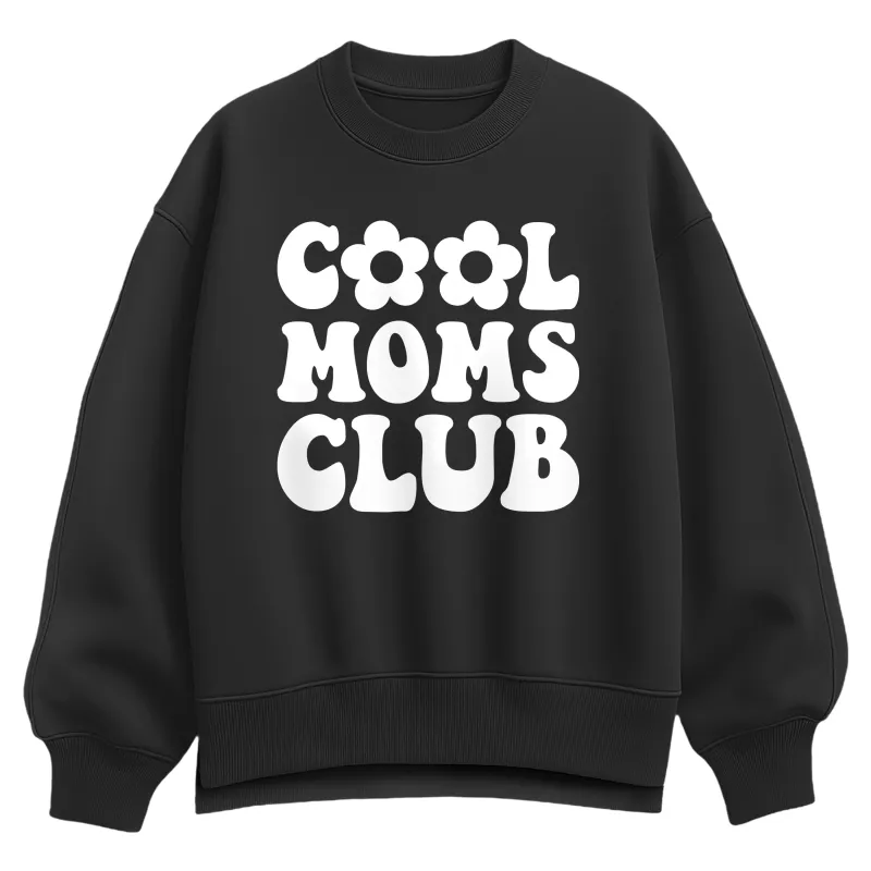 Instant Message - Cool Moms Club - Women's Oversized Fleece Crew Sweatshirt made by Zulily