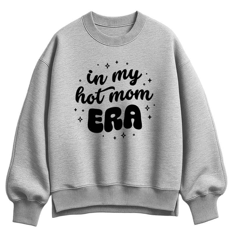 Instant Message - In My Hot Mom Era - Women's Oversized Fleece Crew Sweatshirt made by Zulily