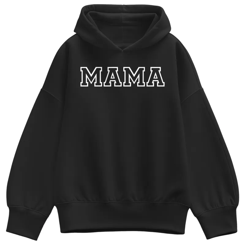 Instant Message - Mama Block Letters - Women's Oversized Fleece Hoodie Sweatshirt sold by Zulily