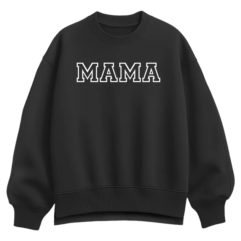 Instant Message - Mama Block Letters - Women's Oversized Fleece Crew Sweatshirt sold by Zulily
