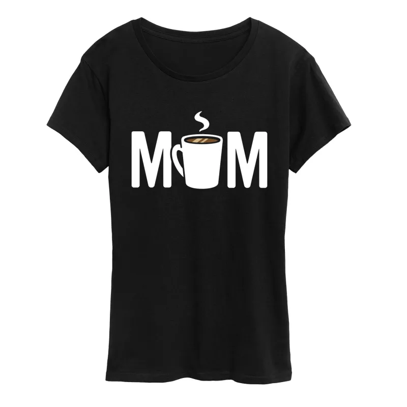 Instant Message - Mom Coffee Cup - Women's Short Sleeve Graphic T-Shirt sold by Zulily
