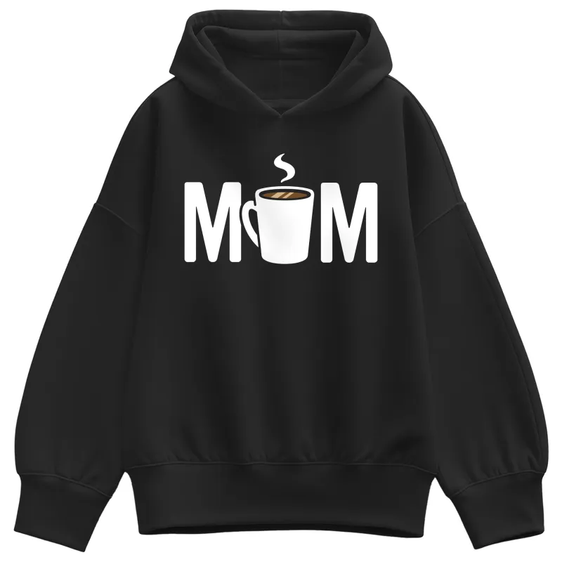 Instant Message - Mom Coffee Cup - Women's Oversized Fleece Hoodie Sweatshirt sold by Zulily