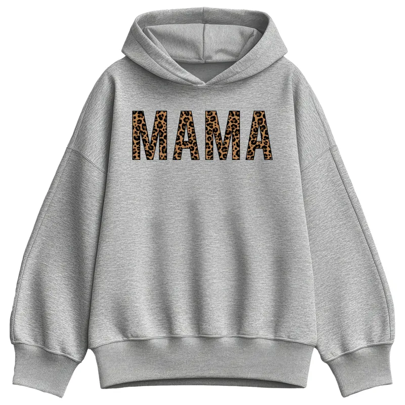 Instant Message - Mama Leopard - Women's Oversized Fleece Hoodie Sweatshirt made by Zulily