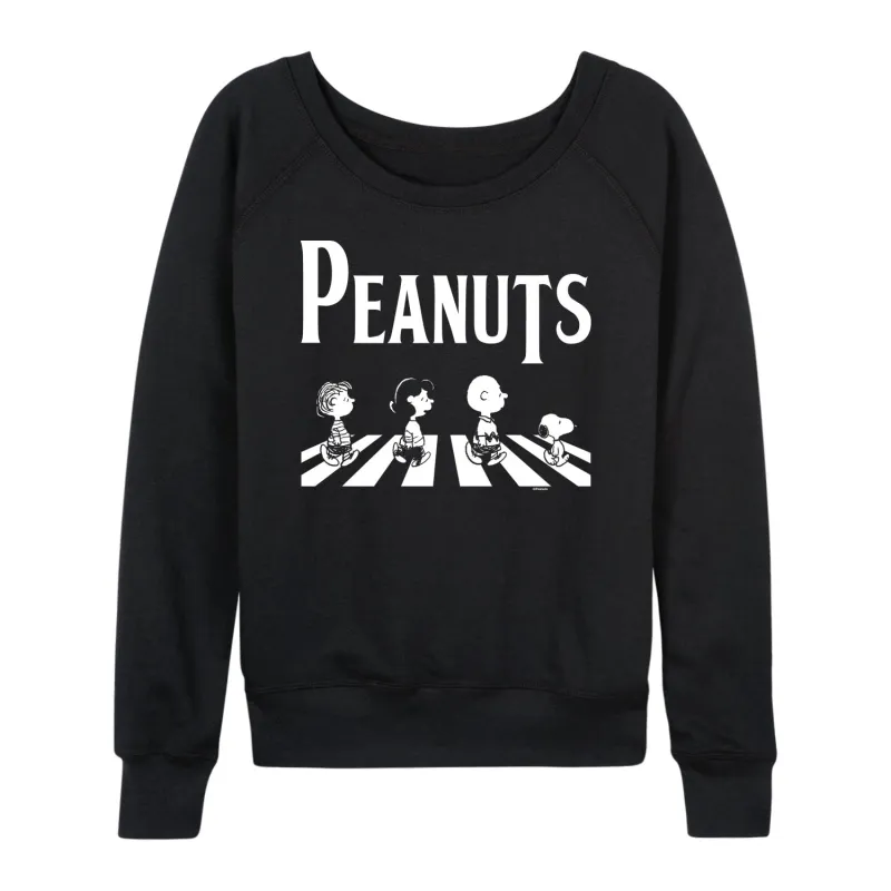 Peanuts - Crosswalk- Women's French Terry Long Sleeve Pullover sold by Zulily