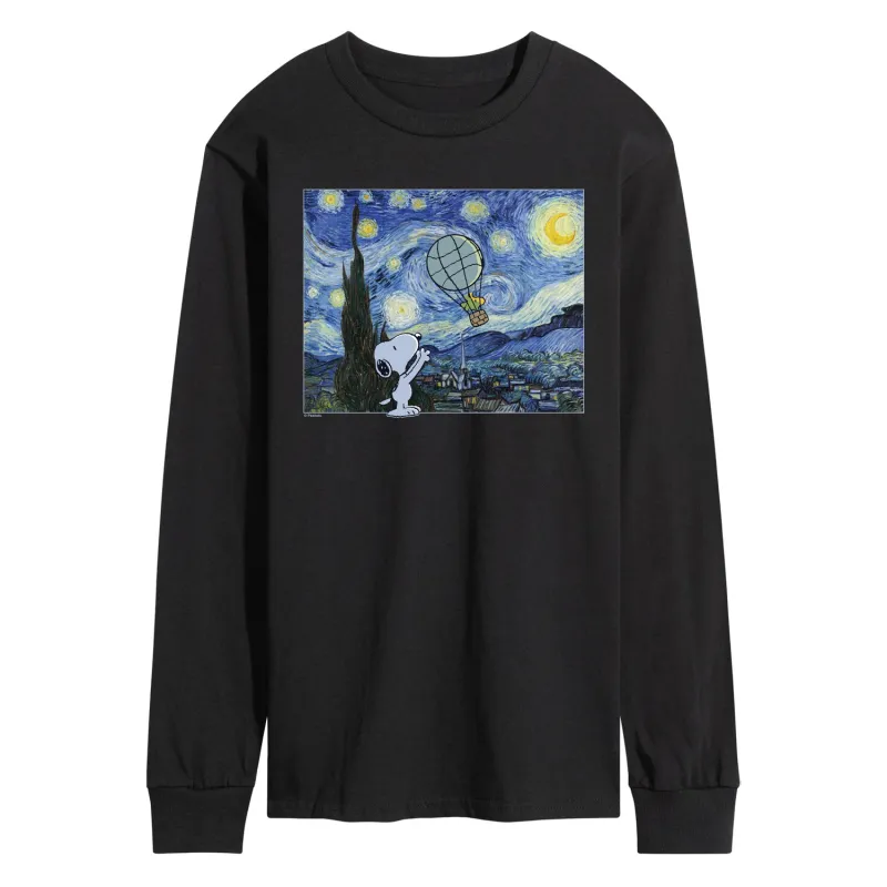 Peanuts - Starry Night - Men's Long Sleeve Graphic T-Shirt made by Peanuts