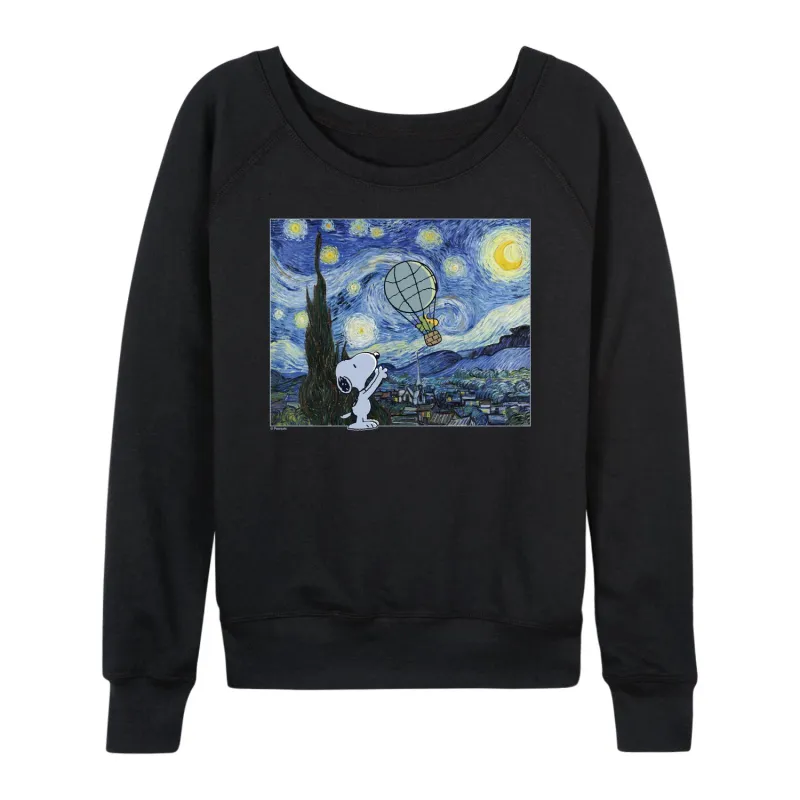 Peanuts - Starry Night - Women's French Terry Long Sleeve Pullover made by Peanuts