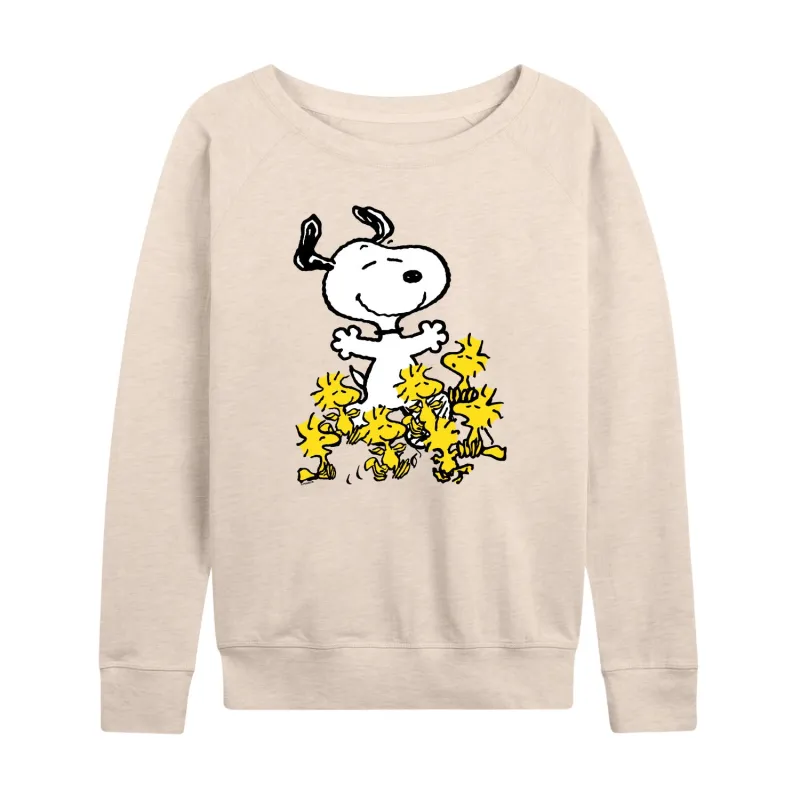 Peanuts - Snoopy and Woodstocks - Women's French Terry Long Sleeve Pullover sold by Zulily