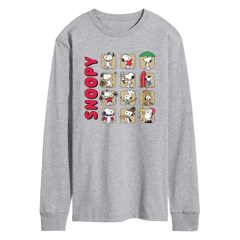 Peanuts - Snoopy Monthly - Men's Long Sleeve Graphic T-Shirt sold by Zulily