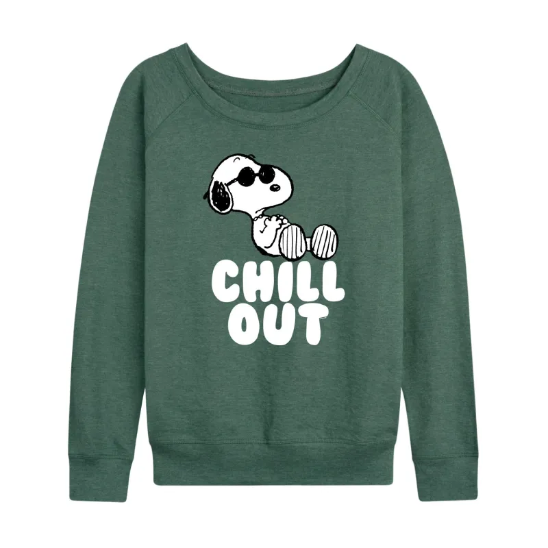 Peanuts - Chill Out - Women's French Terry Long Sleeve Pullover made by Peanuts